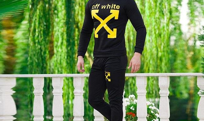 ست سویشرت و شلوار Off White Black ست سویشرت و شلوار Off White Black