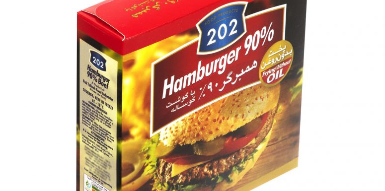 همبرگر 90 درصد گوشت قرمز 202 وزن 400 گرم 