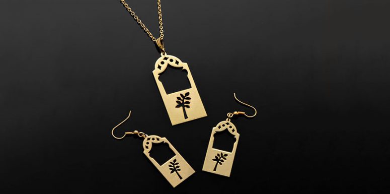 نیم ست گردنبند و گوشواره گندم 