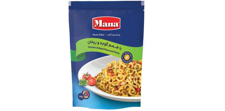 پاستا نیمه آماده با طعم گوجه و ریحان مانا پاستا نیمه آماده با طعم گوجه و ریحان مانا