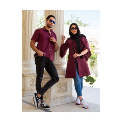 ست دونفره Polo آستین کوتاه زرشکی