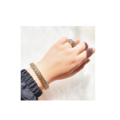 ست دستبند و انگشتر سیاه قلم