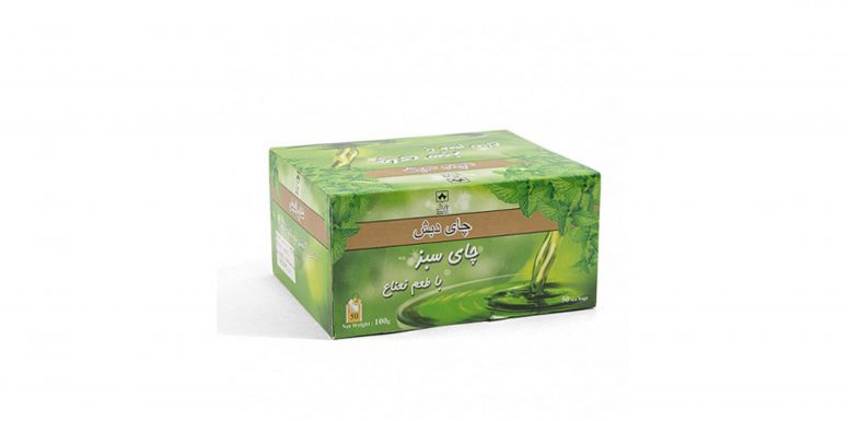 چای سبز کیسه ای با نعنا چای دبش بسته 100 عددی 