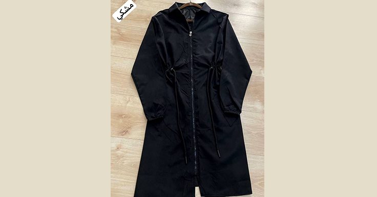 مانتو پاییزه مدل هرمس – مشکی مانتو پاییزه مدل هرمس – مشکی