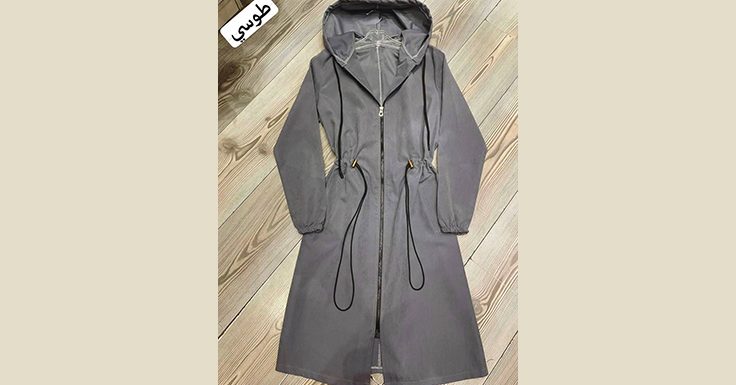 مانتو پاییزه کلاهدار مدل هرمس – طوسی مانتو پاییزه کلاهدار مدل هرمس – طوسی