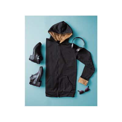 سویشرت زنانه کلاه خز کرمی